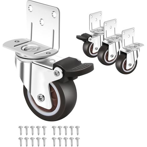à fixation latérale ensemble de 4 roues avec frein plaque en