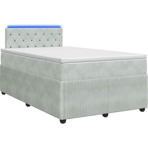 Maison Exclusive - Letto box spring con materasso Grigio Chiaro 120 x 200 cm (1/5)
