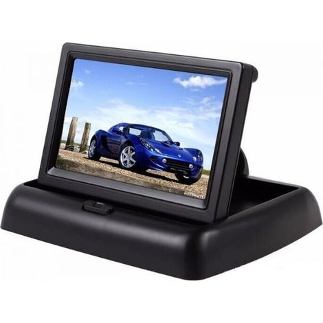 MONITOR LCD TFT A COLORI 4.3” PARCHEGGIO A SCOMPARSA PER TELECAMERA RETROMARCIA