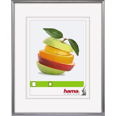Cadre Photo en Plastique Décor Sevilla Taille du Cadre de 50 x 70 cm avec Bordure de 13 mm x 20 mm, pour Une Photo de 30 x 45 cm Argent Mat (1/3)