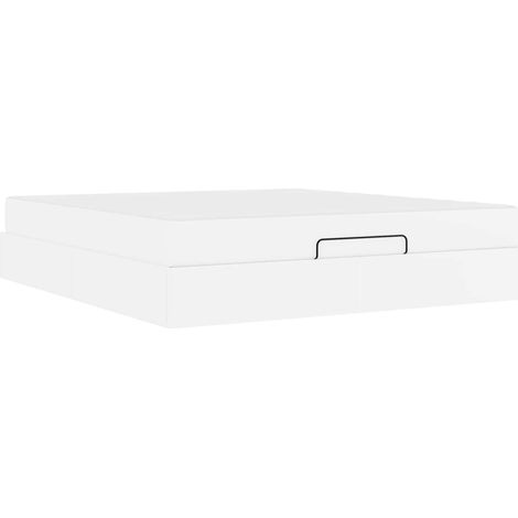 Maison Exclusive - Struttura letto con materasso Altro 2 pcs Bianco PVC (1/5)