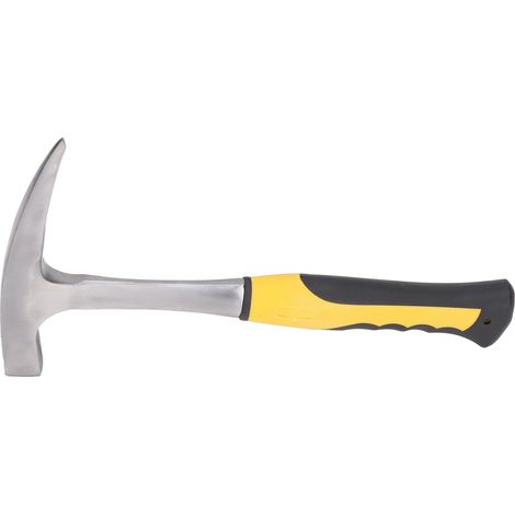 Marteau de géologue, marteau d'exploration, tête pointue, marteau à tête plate, bec pointu, marteau d'exploration géologique à bec de canard, manche jaune, petit marteau de géologue à tête pointue (1/5)