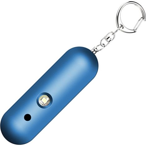 Porte-clés Alarme de sécurité personnelle à double avertisseur sonore puissant, étanche, portable, avec lumière stroboscopique LED bleue, pour femmes et enfants (1/5)