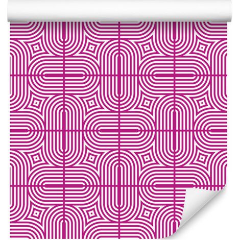Papel pintado con estampado geométrico rosa empolvado, detalles nítidos, 50x1000 cm. (1/5)