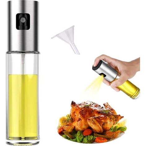 Vaporisateur d'huile, flacon pulvérisateur d'huile et de vinaigre, flacon en verre de 100 ml d'huile d'olive, ustensiles de cuisine (1/5)