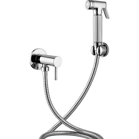 Hygienisches Bidet-Duschset, massives Messing, Chrom-Finish, verstärkter Schlauch, für Toiletten und Badezimmer (1/5)