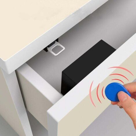 Serrure électronique d'armoire, serrure RFID cachée avec câble USB pour tiroir d'armoire en bois (1/3)