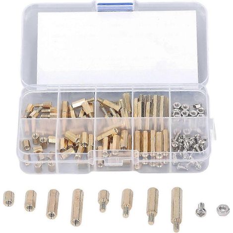 Kit de 120 entretoises M3 en laiton, vis et écrou hexagonaux standard, pour l'électronique automobile () (1/5)