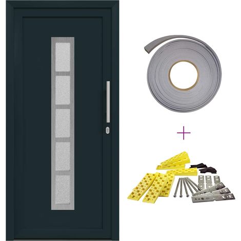 Vordertür Anthrazit 108 x 208 cm PVC vidaXL