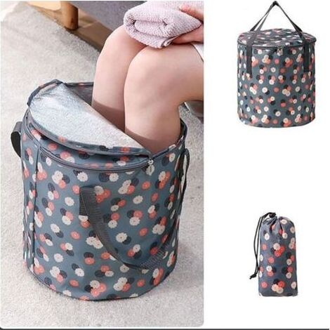 Seau pliable pour tremper les pieds Isolation avec couvercle Bain de pieds portable Bain de pieds portable Bain de bain portable Spa (1/5)