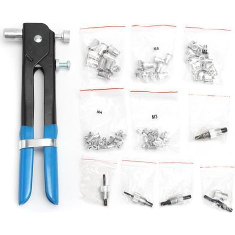 TEMPSA Coffret 86PCS M3-M8 Fileté Pince Outil à Sertir Rivet Riveter Riveteuse + 5 Buse (1/4)