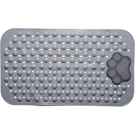 Tapis de Douche Antidérapant 50x80cm,Tapis Antidérapant Douche avec Ventouses et Trous de Drainage,Rectangulaire Tapis Douche Antidérapant pour Salle de Douche,Lavable en Machine (Gris (1/5)