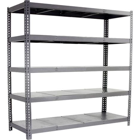Estantería metálica sin tornillos SIMONRACK de 5 estantes (200x240x90cm) GRIS Y GALVANIZADO (1/5)