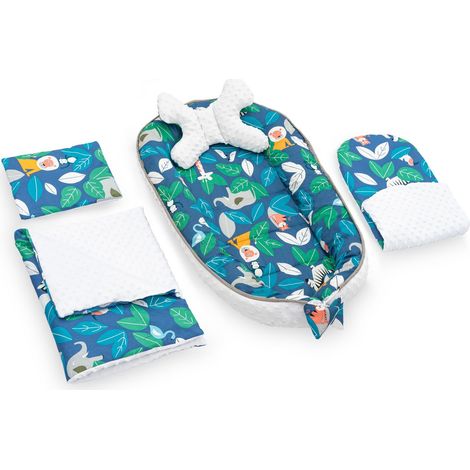 BOZZOLO PER CARRELLO, MATERASSO, CUSCINO, COPERTA TUTUMI JY02 JUNGLE BLUE 5IN1