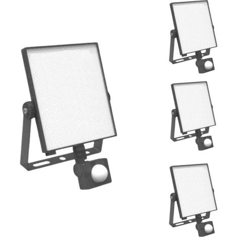 Projecteur LED Connecté WiFi RGBW 20W IP44 avec Détecteur de Mouvement - Pack de 4 - SILUMEN