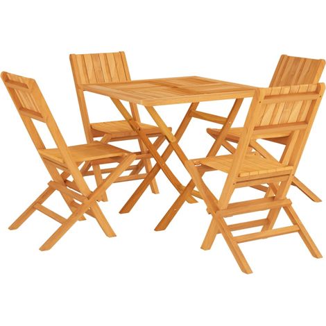 Maison Exclusive - 5-tlg. Garten-Essgruppe Massivholz Teak