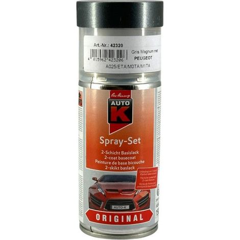 Bombe de peinture carrosserie - Peugeot - Gris magnum met - A025/ETA/M0TA - 150 ml - Auto K