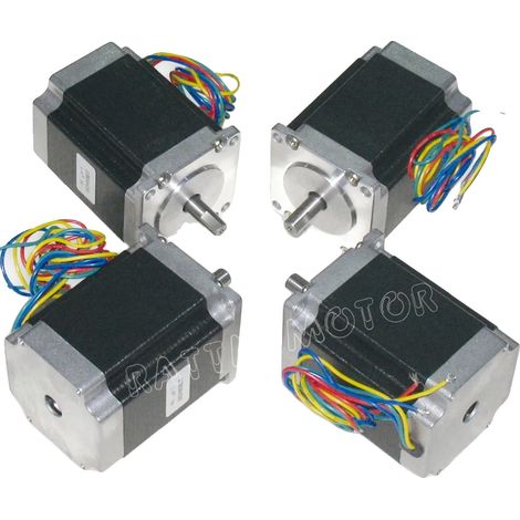 Moteur Pas à Pas, 270 Oz-in de Couple de Maintien, Angle de Pas de 1,8 Degré, 4Pièces un lot, Arbre 8mm (1/2)