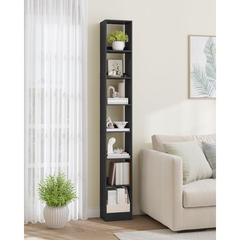 Bibliothèque 7n, Étagère Rangement, 24 x 30 x 214 cm Noir Étagère chambre 7 niveaux, vasagle, Meuble, Cube, mangatheque, pour Salon, Bureau, Chambre, Style Scandinave (1/5)