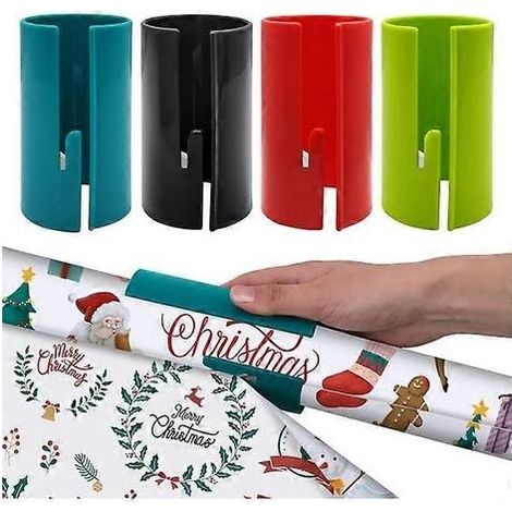 Lot de 4 coupe-papier cadeau coulissants - Coupe-rouleau portable pour emballage cadeau de Noël et d'anniversaire (1/5)