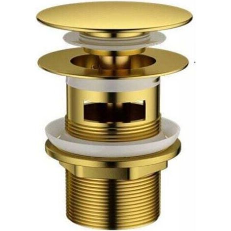 1" 1/4" Universal Pop Up Drain Plug for Sink Bidet Pop Up Drains Heavy Duty Gold Plated Brass MUMU (1/3)