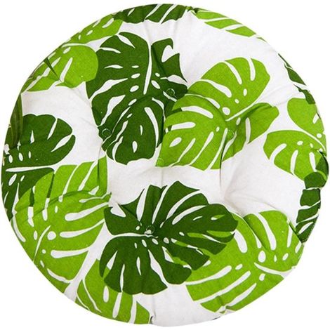 Coussin de chaise - Coussin d'assise salle à manger - Katoen et lin - Coussins de chaise de jardin - Rond - Pour intérieur et extérieur - 50x50 cm - Vert (1/5)