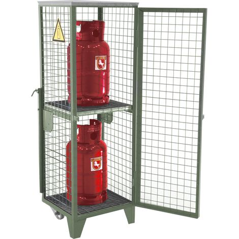 Bauer Gasflaschen-Depot GFD-R 2, Mausgrau, 2 Türen, Drahtgitter für 2x 11 kg-Gasflaschen