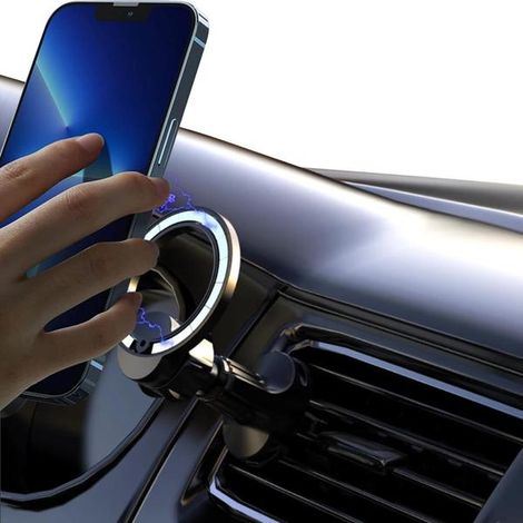 Support magnétique pour téléphone, fixation sur grille d'aération de voiture, réglable, compatible avec MagSafe iPhone 12 et 13 pouces (1/5)