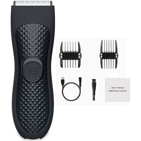 Tondeuse électrique pour poils pubiens étanche USB rechargeable, noir adulte (1/5)