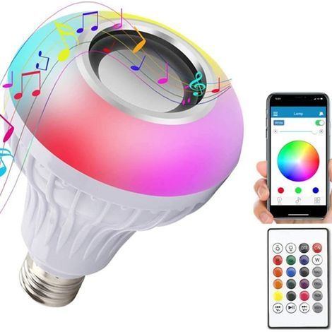 LED Ampoule, Haofy E26 / E27 Haut Parleur Bluetooth RGB Changement de Couleur Ampoule avec Port USB avec Télécommande pour la Fête, la Maison, Halloween Décorations de Noël (1/4)