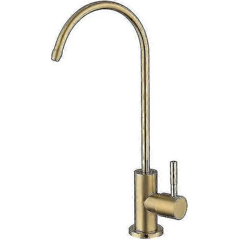 Robinet de cuisine purificateur d'eau ULA 1/4" compatible en acier inoxydable noir avec osmose inverse et filtre.-AquaForge (1/5)