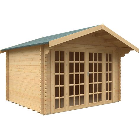 10x12 Balmoral 44mm Cabin - L295 x W355 x H271.9 cm - Solid Wood/Softwood/Pine - Natural