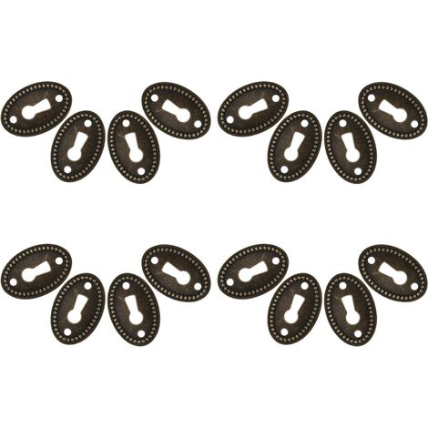 Mikikit Lot de 16 cache-serrures ovales vintage en alliage zinc (1/5)