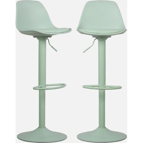 Taburete de bar regulable con imitación cuero, set de 2 (1/5)
