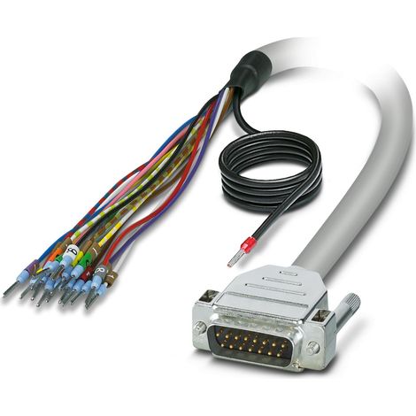Câble série Sub-D 15 broches vers Sans connecteur, longueur 2m, Phoenix Contact ( Prix pour 1 )