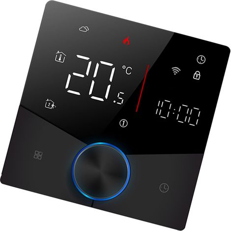 Thermostat intelligent Tuya WiFi à commande vocale, programmable hebdomadaire, avec bouton lumineux réglable et couleur de lumière, compatible avec les chaudières à eau et à gaz, Tmall Genie et Amazon (1/3)