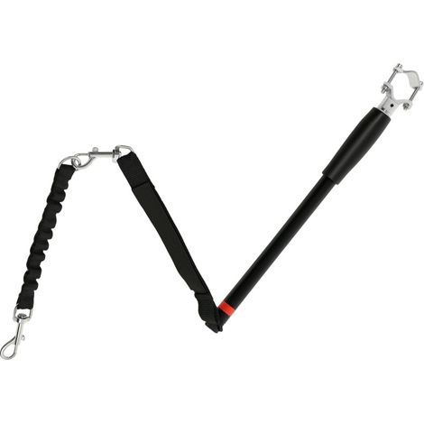 Laisse vélo pour chien élastique en polyester, barre en acier, montage rapide, sécurité à distance, compatible tubes de selle 2,5 à 4 cm, noire  CHICFURN (1/5)