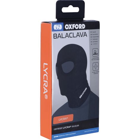 Cagoule en coton Oxford avec deux ouvertures pour les yeux, noire, toute l'année