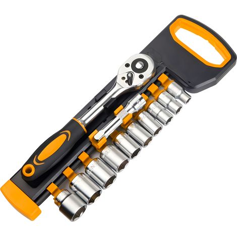 Cricchetto Reversibile Con 10 Bussole 8-19mm (1/5)