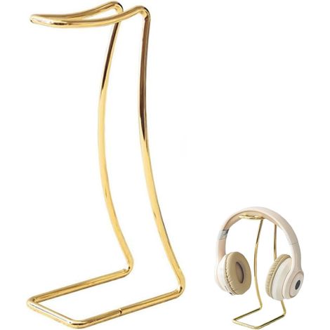 Support De Casque, Accessoires Bureau Pour Casque Audio, Universel, Alliage d'Aluminium, Pour Toutes Les Tailles d'Écouteurs, Support Pour Over Ear Et Gaming, Convient Pour Table, Vitrine, Or (1/5)
