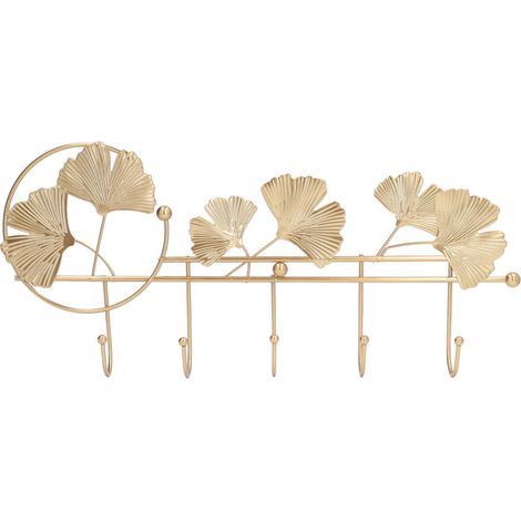 Porte-manteau mural design feuille de ginkgo style simple et élégant pour vêtements chapeaux clés (1/5)