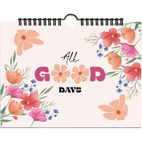 Agenda floral portable avec carnet d'objectifs hebdomadaires pour adultes et adolescents