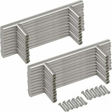 20PCS Poignée Baton De Porte T- Bar Cuisine Porte Poignées Entraxe 192 mm