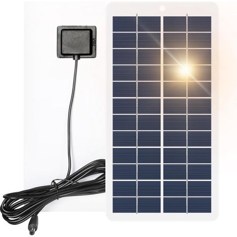 Mini Panneau Solaire 10W Polycristallin Portable - Chargeur 12V pour Balcon de Jardin Extérieur, Lumière Solaire de Passerelle (Connecteur DC5.5) (1/5)