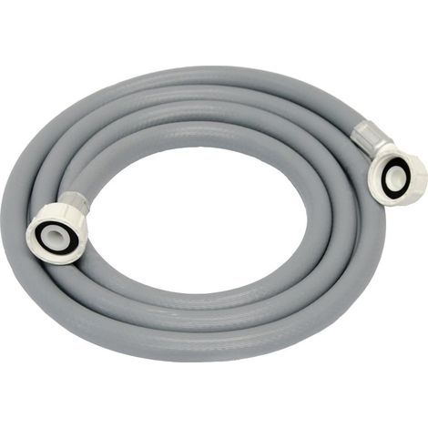 Tuyau flexible d'alimentation eau froide 2 m – Raccords coudé et droit 3/4' inclus – Joints fournis – Compatible lave-linge et lave-vaisselle (1/4)