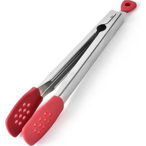Pinze da cucina in acciaio inox 304 con rivestimento in silicone. Pinze multifunzionali per barbecue. Resistenti al calore e antiscivolo, ideali per casa, campeggio e picnic. (1/5)
