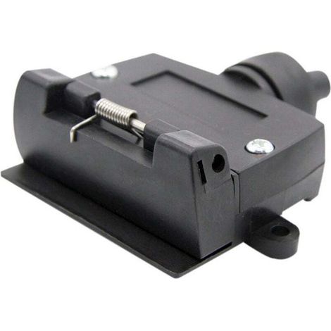 Connecteur plat étanche 7 broches mâle et femelle 12 V pour remorques, camions, caravanes et camping-cars, embout à visser. (1/4)