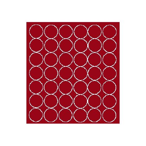 Autocollants ronds de 3 cm, 42 pièces, rouge foncé mat
