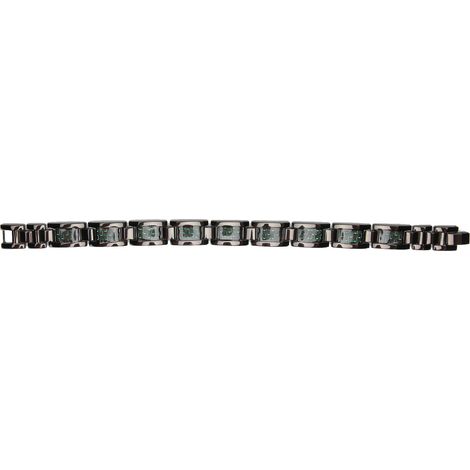 Bracelet élégant en fibre de carbone et acier inoxydable, bracelet magnétique de thérapie pour soulager la douleur (noir et vert) (1/5)
