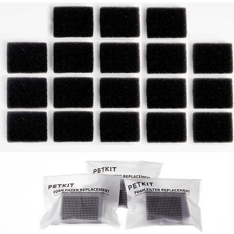 Paquet de 18 filtres en mousse de remplacement compatibles PETKITEversweet 3 Pro/Solo 2/Solo SE pour pompes sans fil, fontaines d'eau pour animaux de compagnie (1/5)
